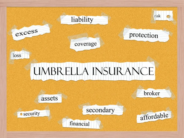 Umbrella Insurance Corkboard Word Concept — Stock Photo, Image