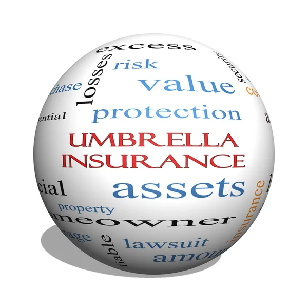 Umbrella Insurance 3D sphere Word Cloud Concept — Stock Photo, Image