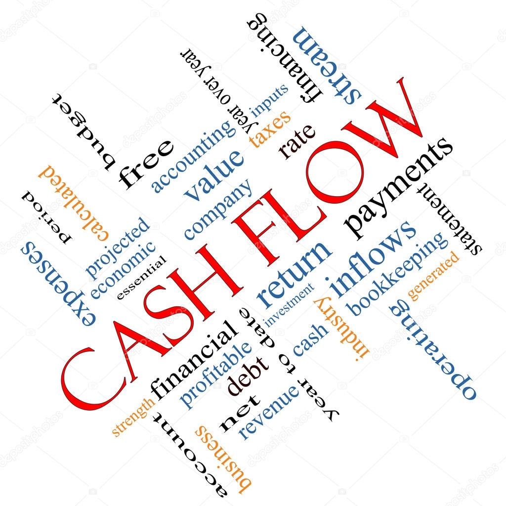 Cash Flow Word Cloud Concept Angled