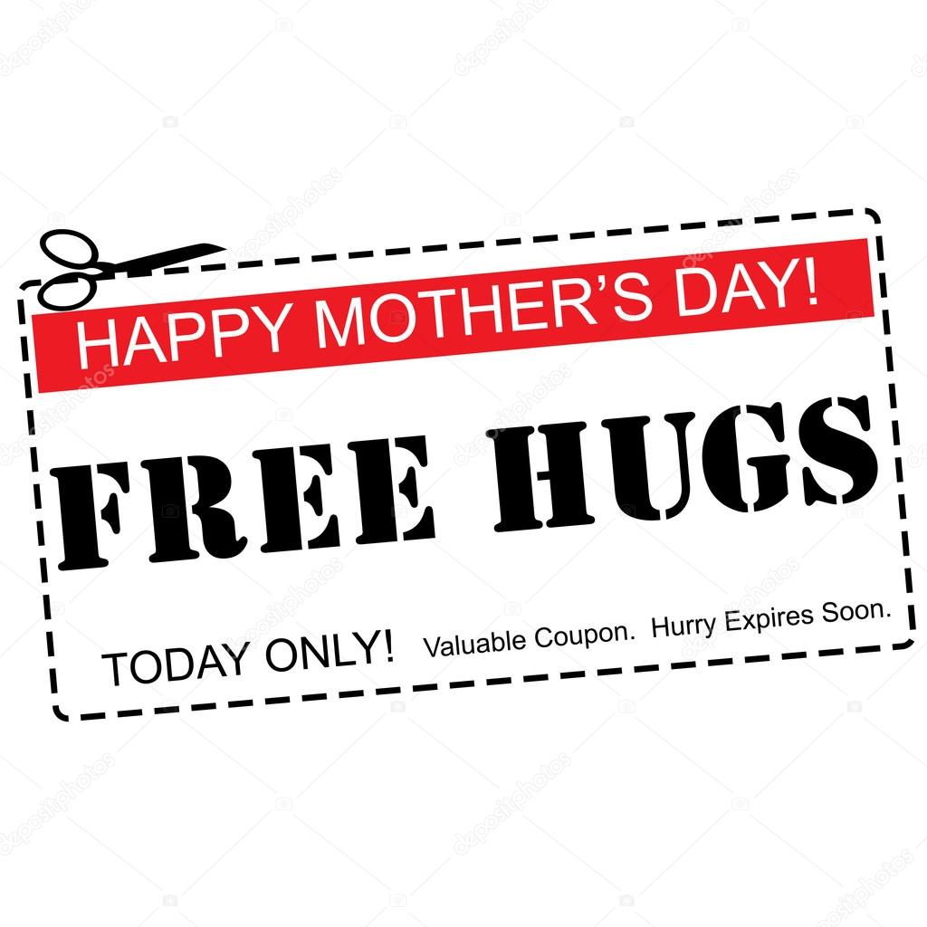 Free Hugs Happy Mother's Day Coupon Concept