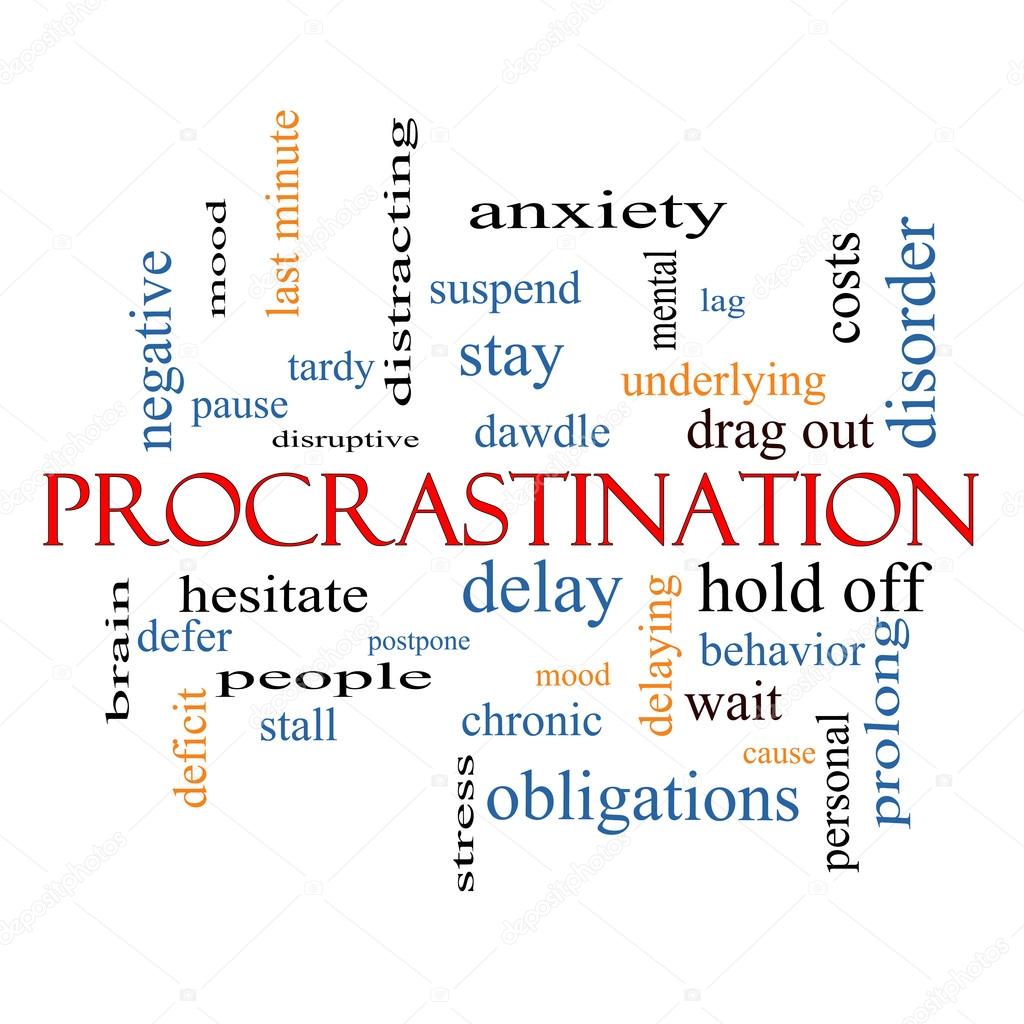 Procrastination Word Cloud Concept