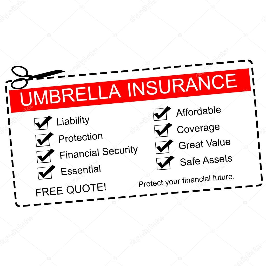 Umbrella Insurance Coupon Concept
