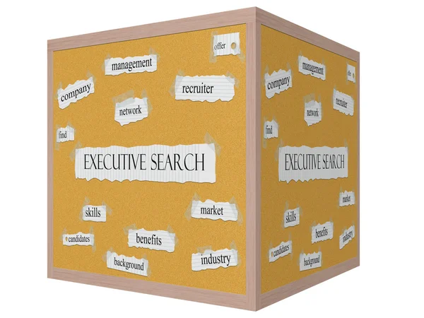 Executive search 3d kuben anslagstavlan ordet koncept — Stockfoto