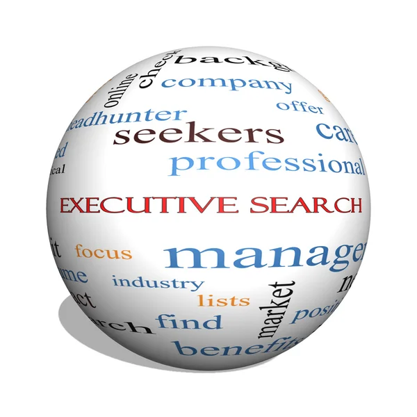 Executive Search 3D sphere Word Cloud Concept — Stock Photo, Image