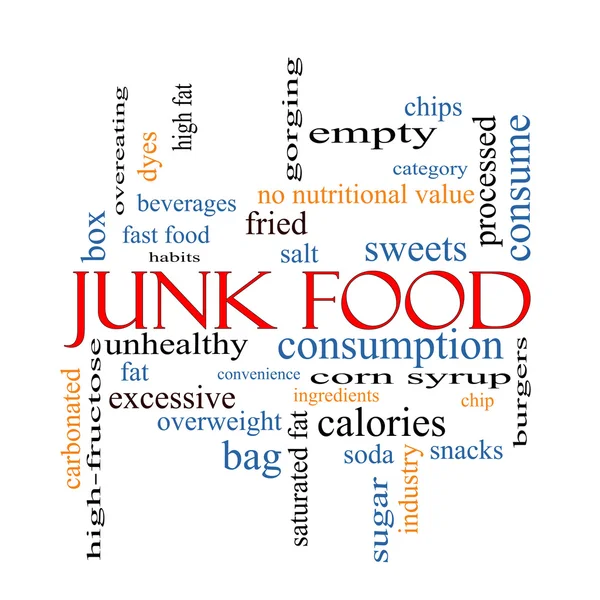 Junk Food Word Cloud Concept — Stock Photo, Image