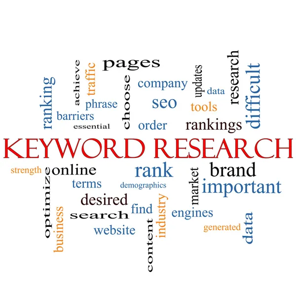 Keyword Research Word Cloud Concept — Stock Photo, Image