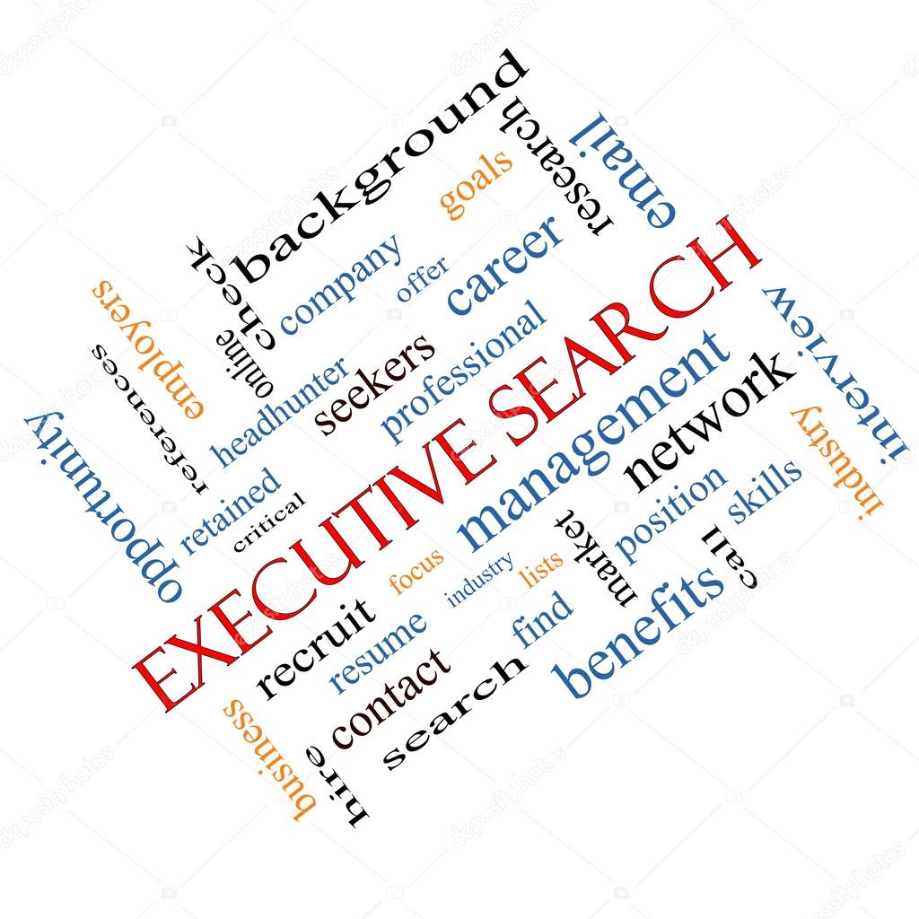 Executive Search Word Cloud Concept Angled
