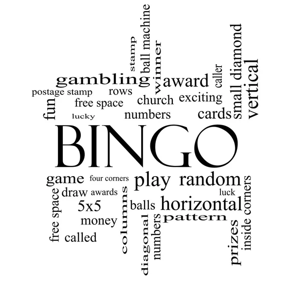 Bingo-Word-Cloud-Konzept in Schwarz-Weiß — Stockfoto