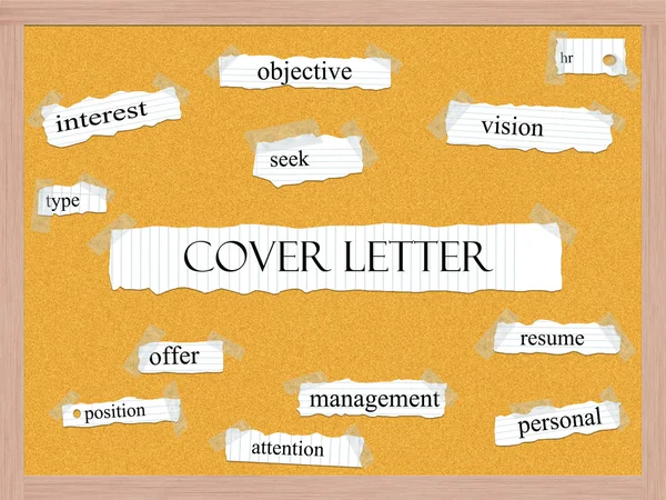 Lettre d'accompagnement Corkboard Word Concept — Photo