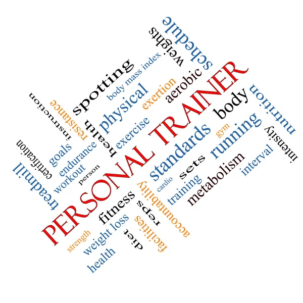Personal Trainer Word Cloud Concept Angled — Stock Photo, Image