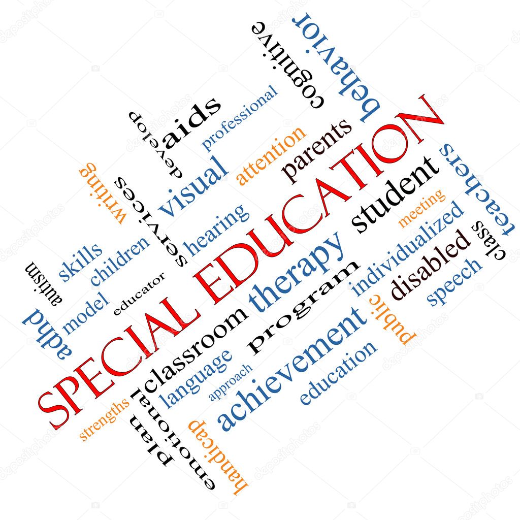 Special Education Word Cloud Concept Angled