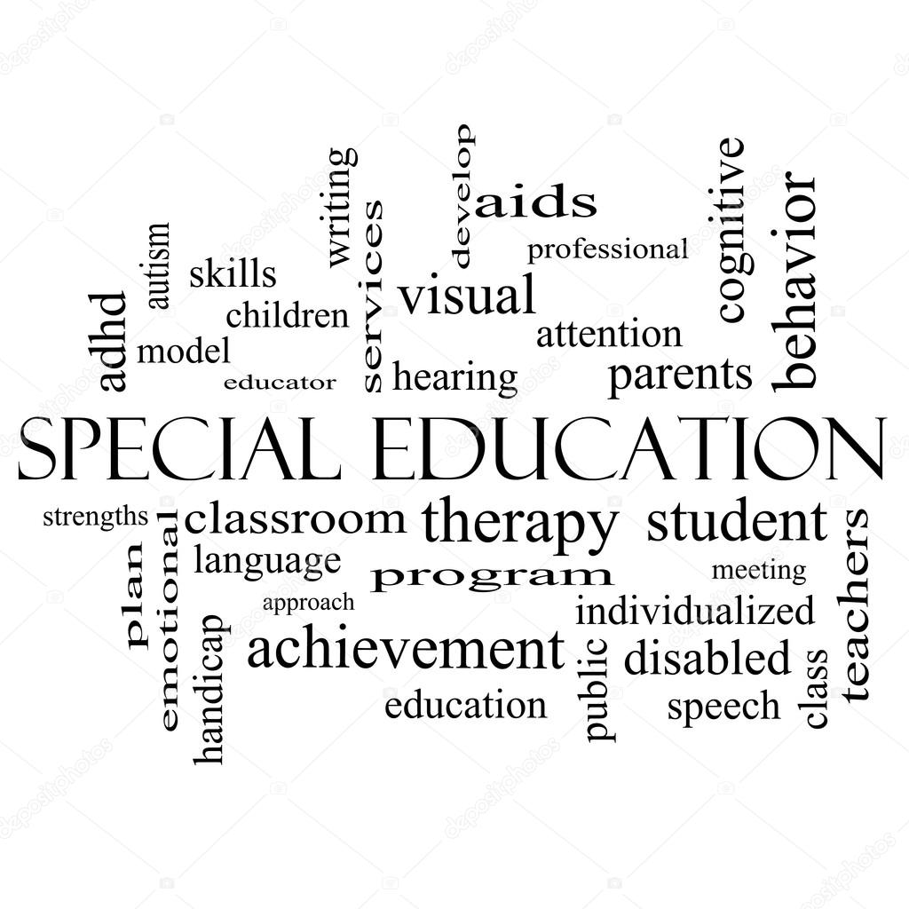 Special Education Word Cloud Concept in black and white