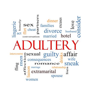 Adultery Word Cloud Concept clipart