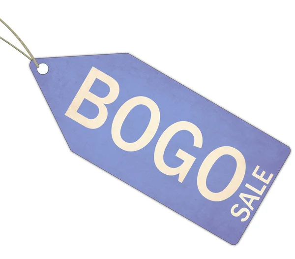 Bogo eladó kék cédula és string — Stock Fotó