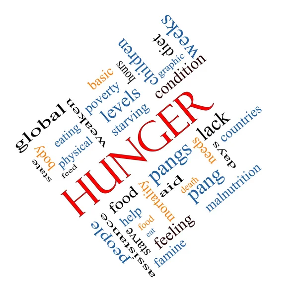Hunger Word Cloud Concept Angled — Stock Photo, Image