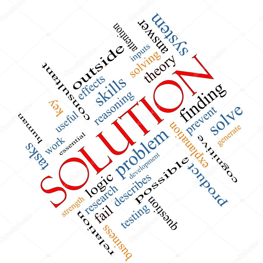 Solution Word Cloud Concept Angled
