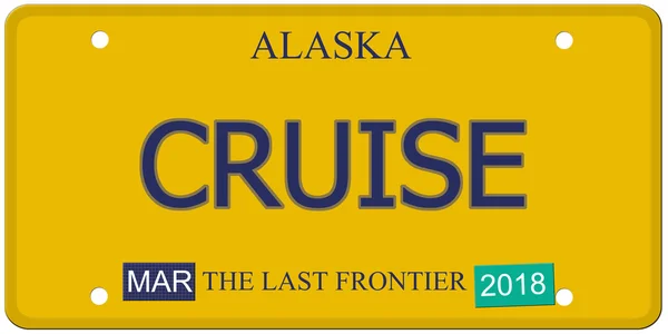 Placa de licença do cruzeiro Alaska — Fotografia de Stock