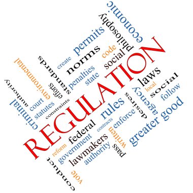 Regulation Word Cloud Concept Angled clipart