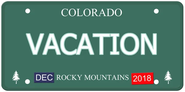 Vacation Colorado License Plate — Stock Photo, Image