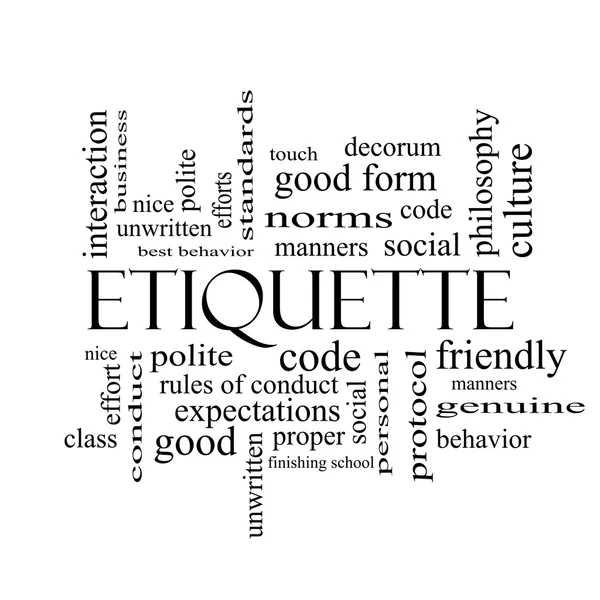 Etiquette Word in black and white — стоковое фото