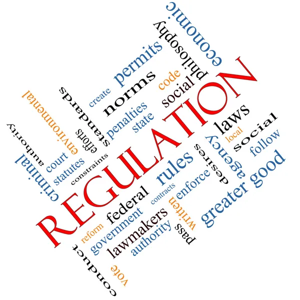 Regulation Word Cloud Concept Angled — Stock Photo, Image