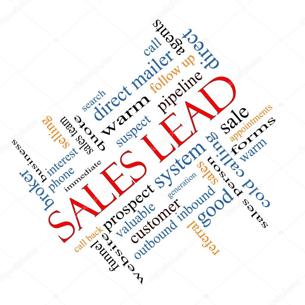 Sales Lead Word Cloud Concept Angled