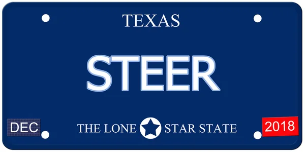 Steer Texas Imitation License Plate — Stock Photo, Image