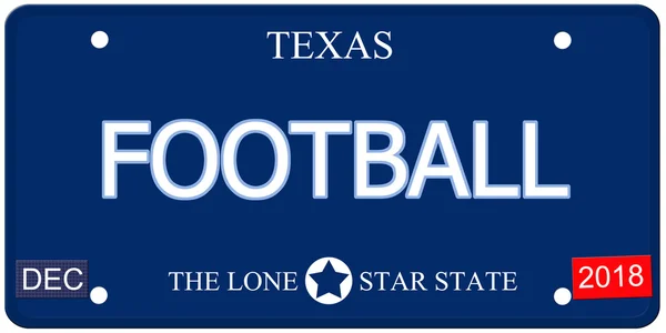 Football Texas gefälschtes Nummernschild — Stockfoto