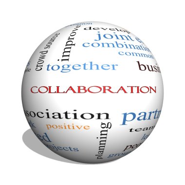 işbirliği 3d küre kelime bulutu kavramı