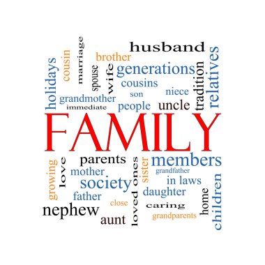 Family Word Cloud Concept clipart