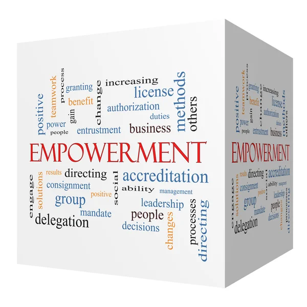 Empowerment 3D cubo Word Cloud Concept — Foto Stock