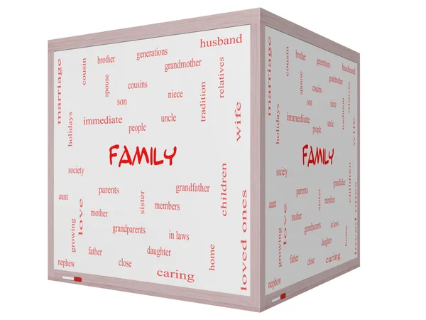 Concepto de Nube de Palabra Familiar en una pizarra 3D —  Fotos de Stock