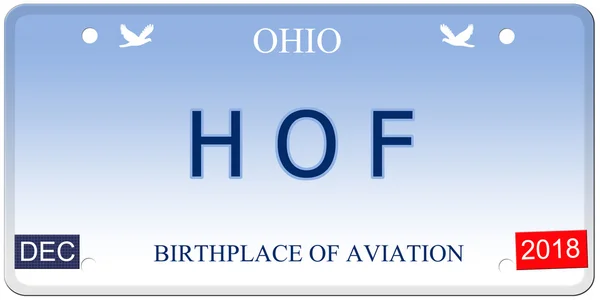 Placa de licença de imitação HOF Ohio — Fotografia de Stock