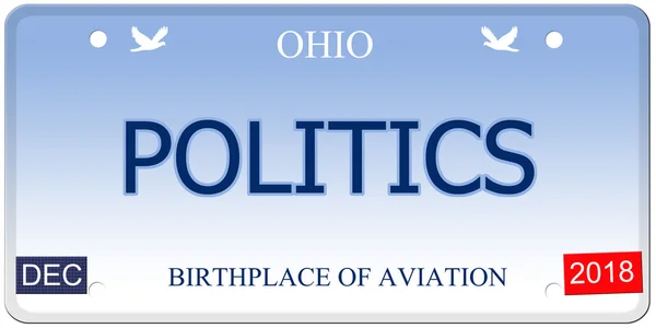 Politics Ohio Imitation License Plate — Stock Photo, Image