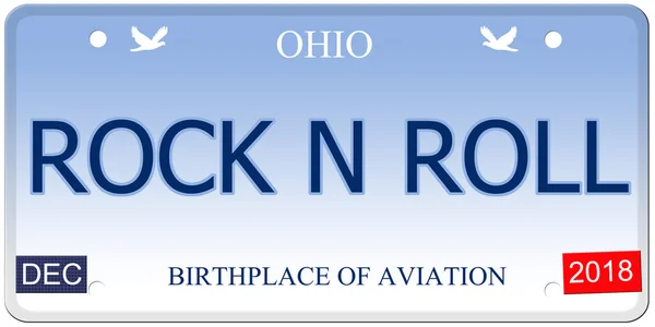 Rock N Roll Ohio Imitation License Plate — Stock Photo, Image