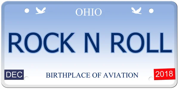 Rock n Roll ohio gefälschtes Nummernschild — Stockfoto