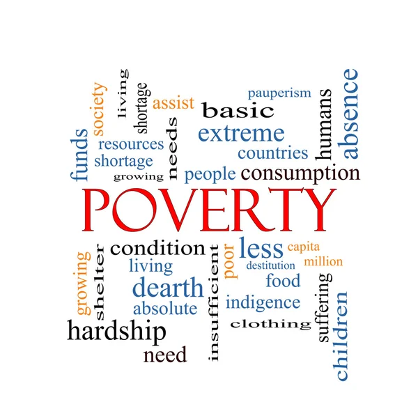 빈곤 단어 클라우드 개념 — 스톡 사진