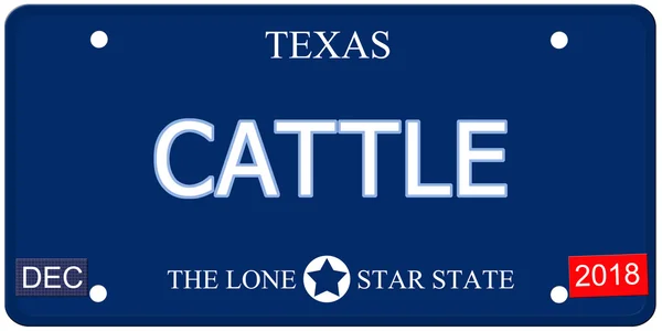 Cattle Texas Imitation License Plate — Stock Photo, Image