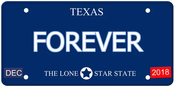 Forever Texas Imitation License Plate — Stock Photo, Image