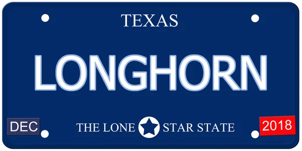 Longhorn Texas Imitation License Plate — Stock Photo, Image