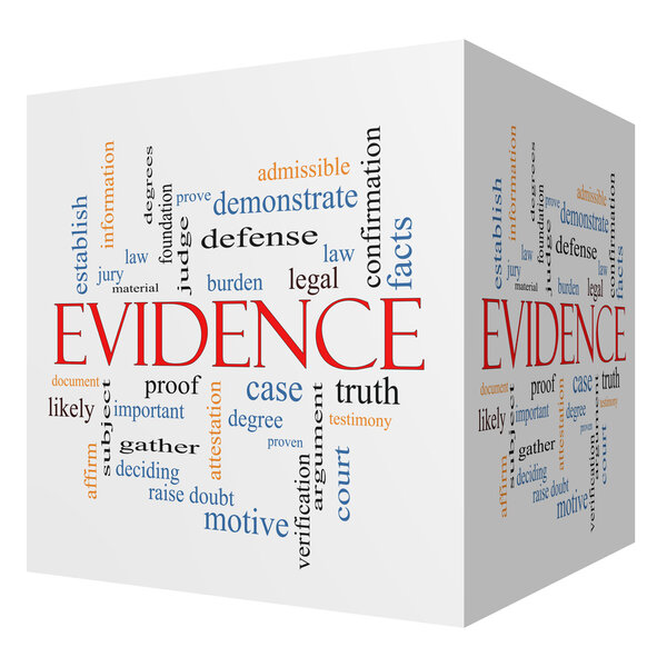 Evidence 3D cube Word
