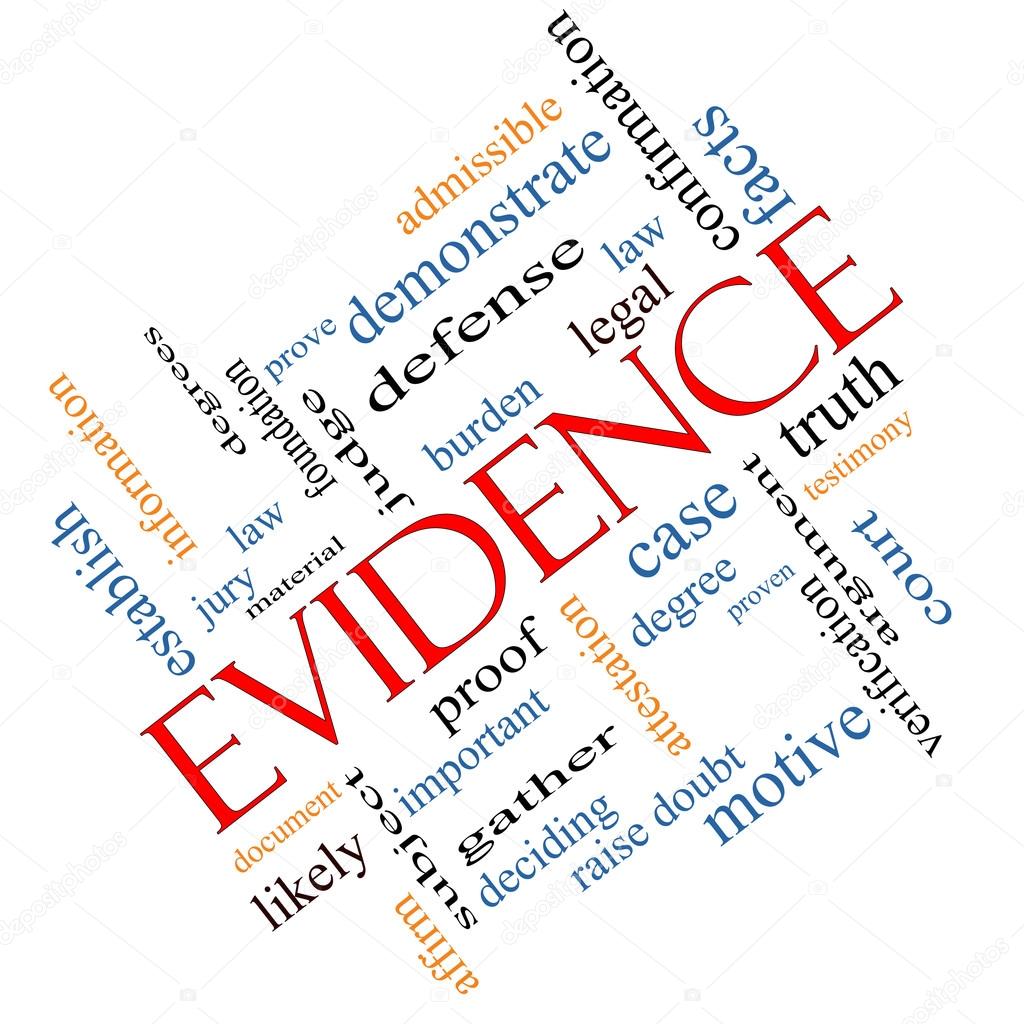 Evidence Word Cloud Concept Angled