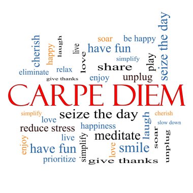Carpe Diem Word Cloud Concept clipart