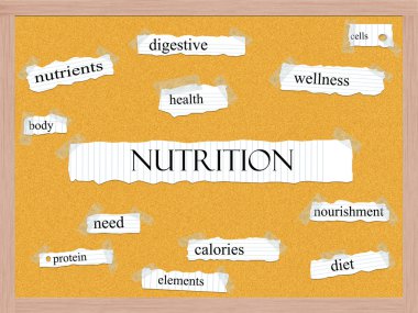 beslenme corkboard kelime kavram