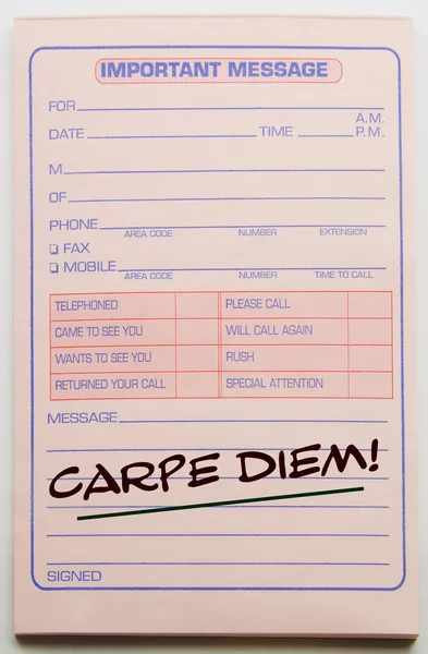 Carpe Diem escrito en la almohadilla — Foto de Stock