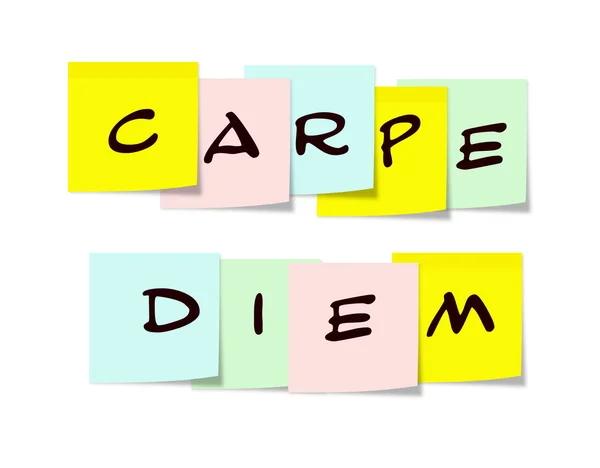 Carpe Diem notas adhesivas — Foto de Stock