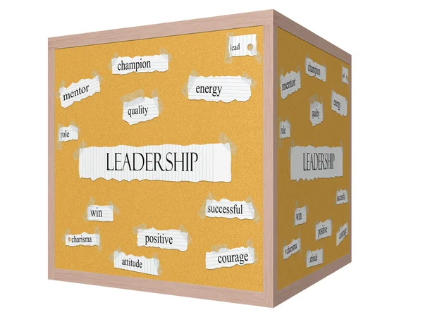 Concept de mot leadership 3d cube sur visages — Photo