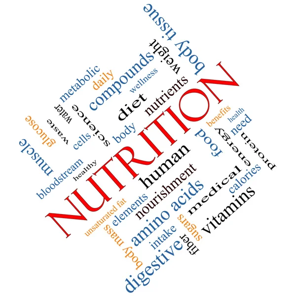 Nutrition Word Cloud Concept Angled — Stock Photo, Image