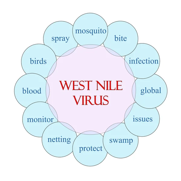 Virus du Nil occidental Mot circulaire Concept — Photo