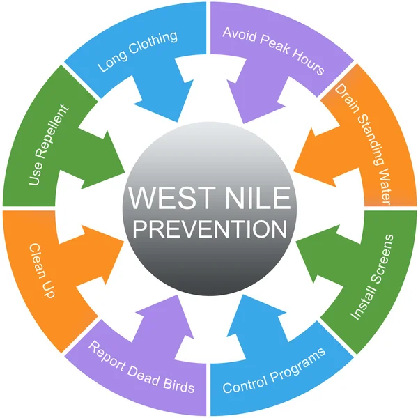 West Nile Prevention Word Circles Concept — Stock Photo, Image